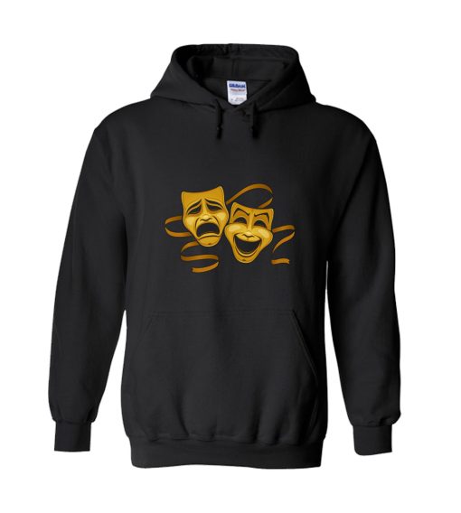 Gold Comedy And Tragedy Theater Masks Hoodie