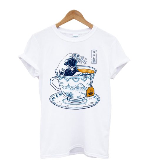 Great Tea Wave Back Print T-Shirt