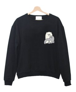 Ice Bear and Seal in Pocket Crewneck Sweatshirt