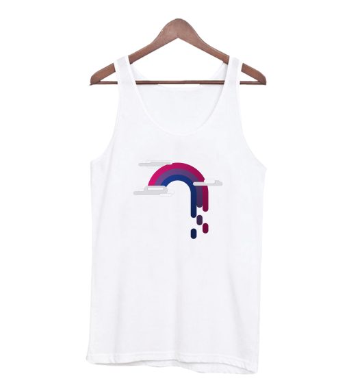 Minimalist Bisexual Drip Rainbow Tank Top