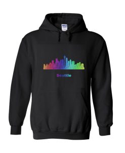 Rainbow Seattle skyline Hoodie