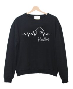 Realtor - Heartbeat Real Estate ECG Silhouette Sweatshirt