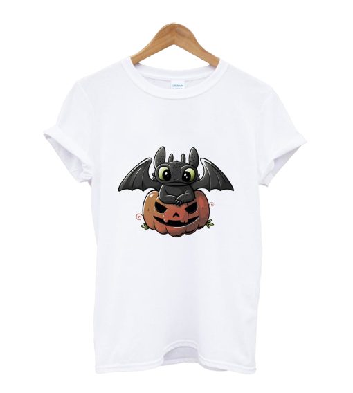 Spooky Dragon Cute Funny Halloween Pumpkin T-Shirt