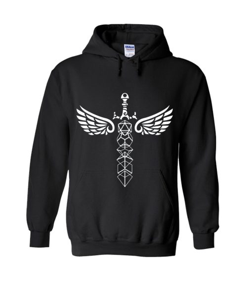 Winged Polyhedral Dice Sword TRPG Tabletop RPG Gaming Addict Hoodie