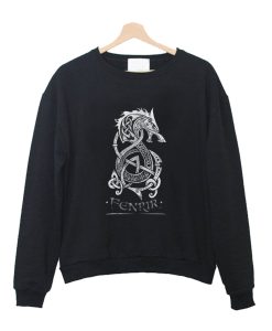 Fenrir= The Monster Wolf of Norse Mythology (Gray) Sweatshirt