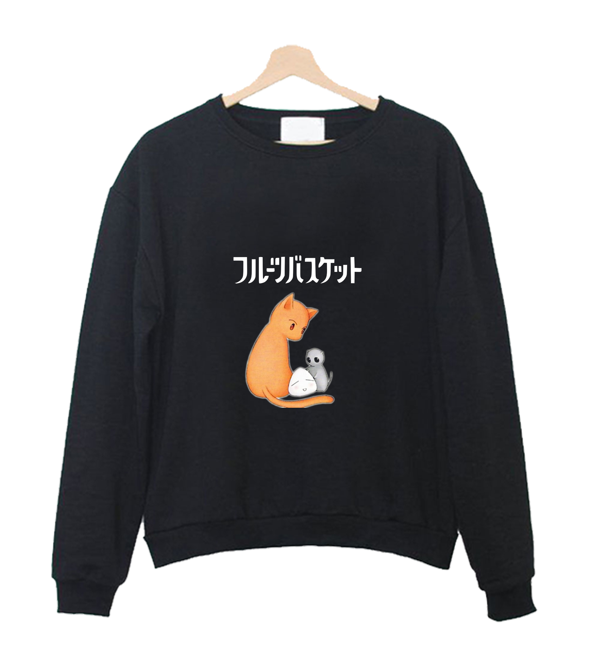 Fruits Basket Anime Cat Mouse Onigiri Crewneck Sweatshirt