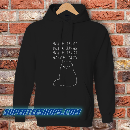 Black Shirt Jeans Shoes Cats Hoodie