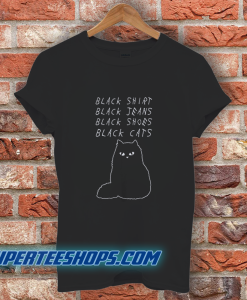 Black Shirt Jeans Shoes Cats T-Shirt