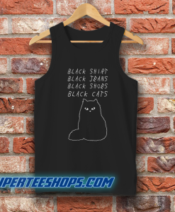 Black Shirt Jeans Shoes Cats Tank Top