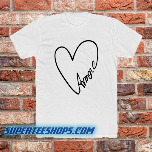 White heart t shirt