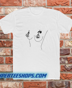 Rose boobs emoji t-shirt