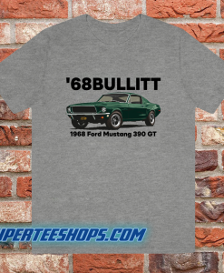 Steve McQueen 68 Bullitt Mustang 390 GT retro t-shirt