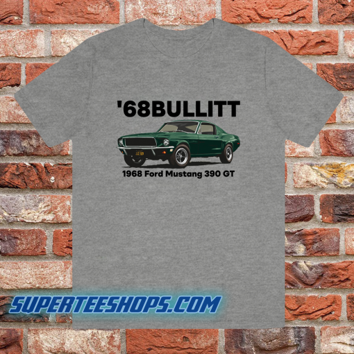 Steve McQueen 68 Bullitt Mustang 390 GT retro t-shirt