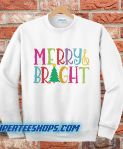 Colorful Merry & Bright Tree Cute Christmas Sweatshirt