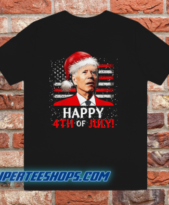 Santa Joe Biden Happy 4th Of July USA Flag Christmas Ugly T Shirt