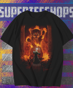 The Mountain Cat Gandalf You Shall Not Pass Fire Kitten Wizard Kitty t-shirt TPKJ1