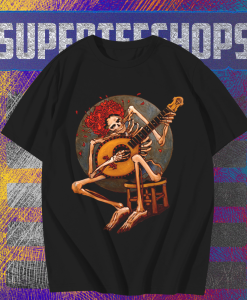 Vintage Grateful Dead Skeleton Rockin Guitar T Shirt TPKJ1