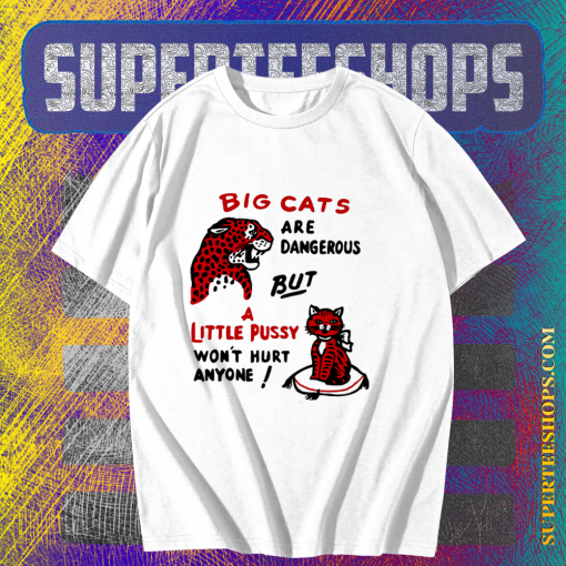 Big cats are dangerous but little pussy won_t hurt anyone T-shirt TPKJ1