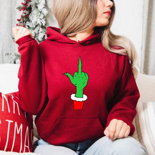 Ladies Hands Finger Grinch Hoodie