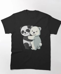 Panda and Polar Bear cute Icebear Cuddle Animals T-Shirt thd