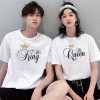 Couple HIS KING HER QUEEN tshirt thd