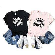 KING AND QUEEN Couple T-shirt thd