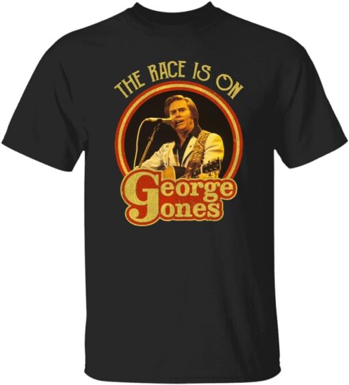 The Race is On George Jones Country Music T-Shirt thd